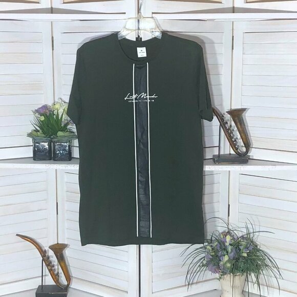🟢 5/$25!Lost Minds short sleeves classic logo cotton shirt L dark hunter green - Picture 1 of 9
